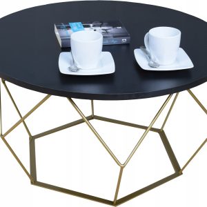 Okrągły Stoliczek Kawowy DIAMENT Loft Salon 75x75x43 Złoty+Czarny MiniPearl 856191 Okrągły Stoliczek Kawowy DIAMENT Loft Salon 75x75x43 Złoty+Czarny MiniPearl 856191