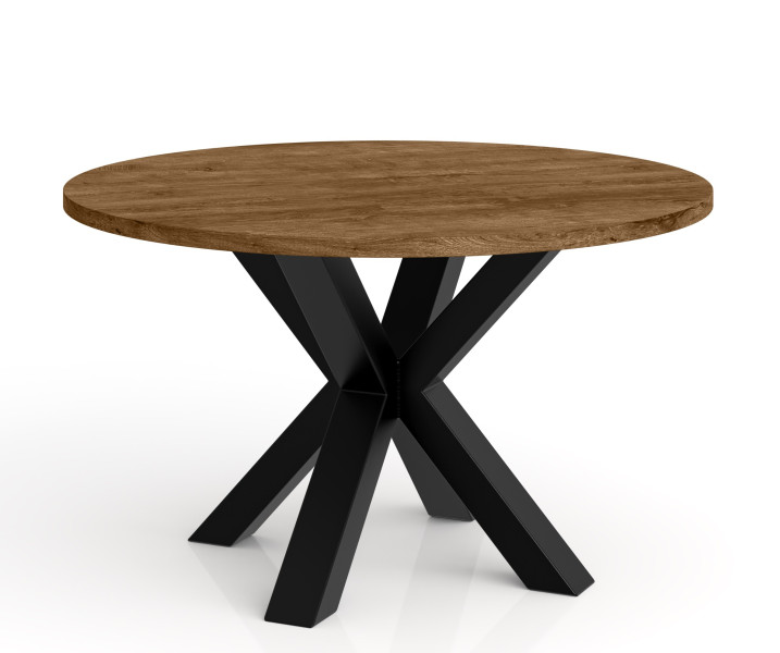 Okrągły stolik kawowy NEO średnica blatu 58 cm - dąb lefkas- podstawa metal 727240