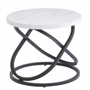 Okrągły stolik kawowy nowoczesny ława Galaxy Max fi 60cm biały marmur 994697