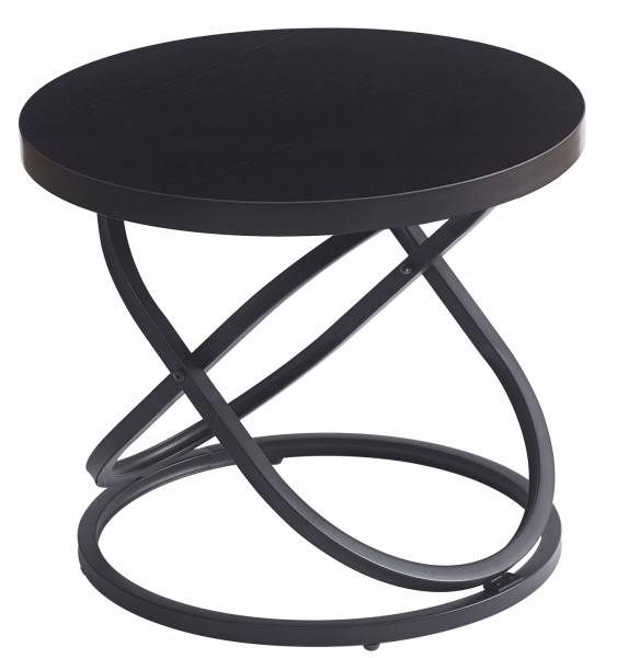 Okrągły stolik kawowy nowoczesny ława loft Galaxy fi 50 cm czarny 994691