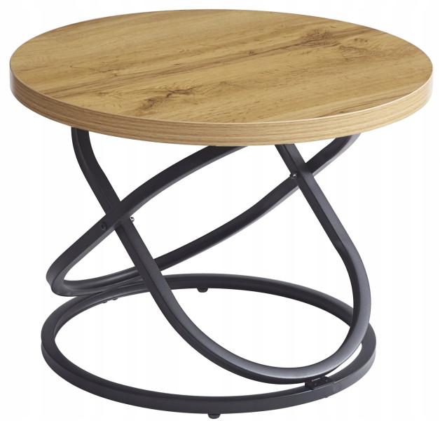 Okrągły stolik kawowy nowoczesny ława loft Galaxy fi 50 cm dąb 994698