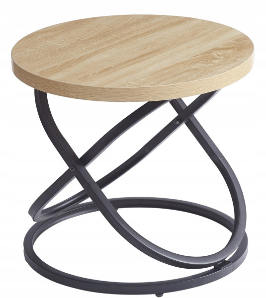 Okrągły stolik kawowy nowoczesny ława loft Galaxy fi 50 cm dąb sonoma 994685