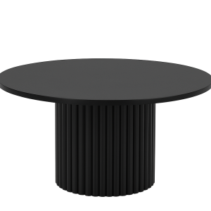 Okrągły stolik kawowy Riko 90 cm ryflowana podstawa metalowa- czarny 727235