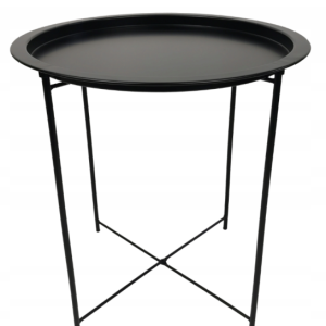Okrągły stolik kawowy z tacą metalowy składany przenośny salon loft Pico 766262 Okrągły stolik kawowy z tacą metalowy składany przenośny salon loft Pico 766262