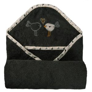 Okrycie kąpielowe niemowlęce 100×100 frotte maxi plus Birds grafitowe 773878 Okrycie kąpielowe niemowlęce 100×100 frotte maxi plus Birds grafitowe 773878