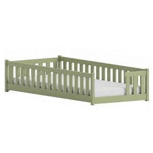 Oliwkowe łóżko podłogowe Montessori ZOYA 80×190 drewniane ze stelażem flex 937752 Oliwkowe łóżko podłogowe Montessori ZOYA 80×190 drewniane ze stelażem flex 937752