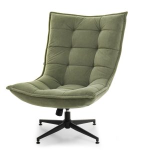 Oliwkowy Welurowy Fotel Palmo Do Salonu 536291