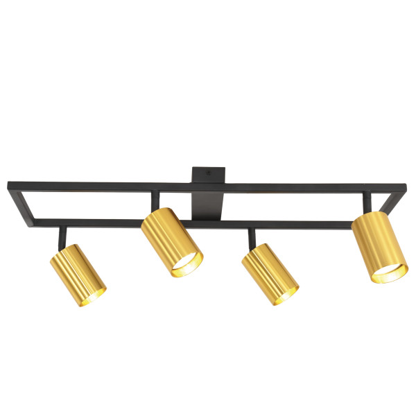 Oprawa ścienno-sufitowa LL ALLENG-4 B-G GU10 66582 LightLogic złoto-czarna 958871