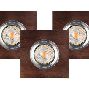 Oprawa stropowa Vitar LED 3szt. drewniana brązowa 34625