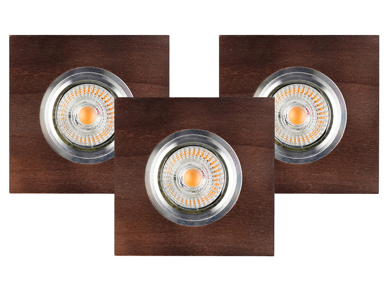 Oprawa stropowa Vitar LED 3szt. drewniana brązowa 34625