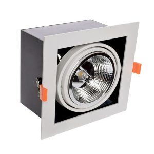 Oprawa wpuszczana kwadratowa biała 19cm PLAZA 1xAR111x35W IP20 Milagro 917760 Oprawa wpuszczana kwadratowa biała 19cm PLAZA 1xAR111x35W IP20 Milagro 917760