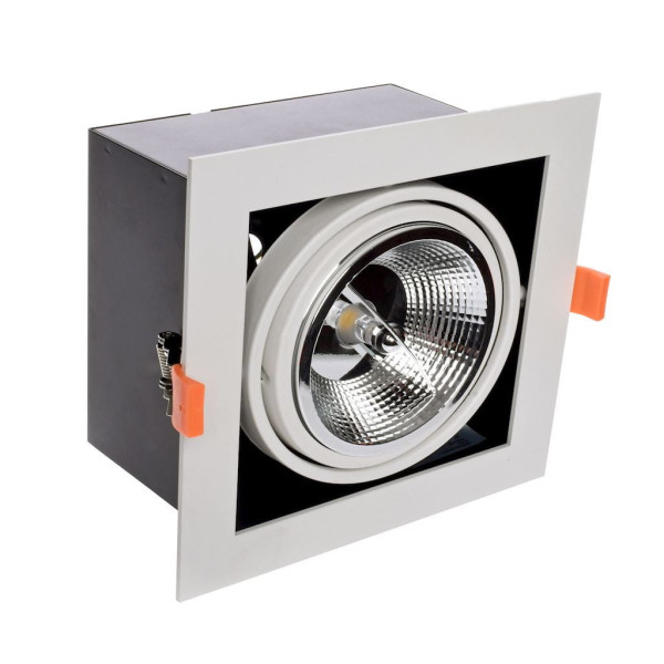 Oprawa wpuszczana kwadratowa biała 19cm PLAZA 1xAR111x35W IP20 Milagro 917760
