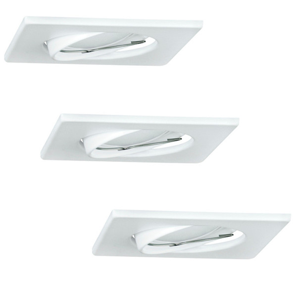 Oprawa wpuszczana kwadratowa biała 9cm OLIN 3xGU10x8W IP20 Polux 917955