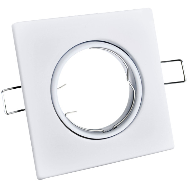 Oprawa wpuszczana kwadratowa biała 9cm OPIN 1xMR16x8W IP20 Polux 916769