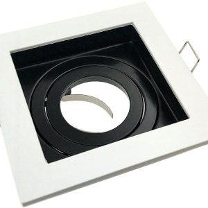 Oprawa wpuszczana kwadratowa biało-czarna Geminus 1xGU10x30W IP20 IdeaLED 917801 Oprawa wpuszczana kwadratowa biało-czarna Geminus 1xGU10x30W IP20 IdeaLED 917801