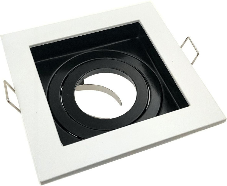 Oprawa wpuszczana kwadratowa biało-czarna Geminus 1xGU10x30W IP20 IdeaLED 917801