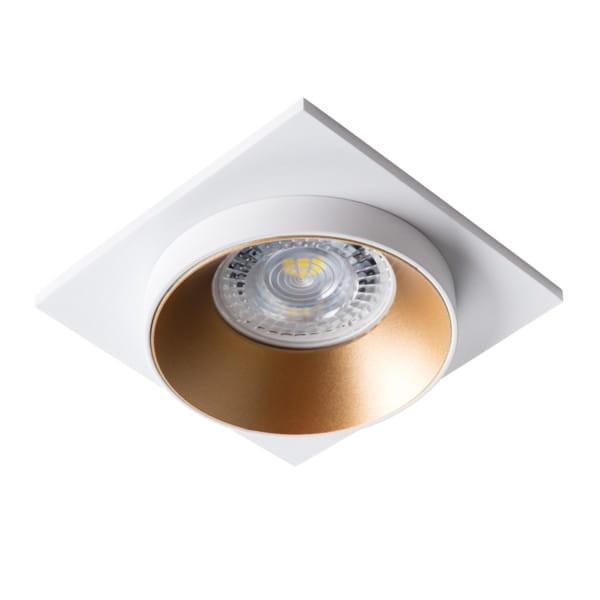 Oprawa wpuszczana kwadratowa biało-złota 9cm SIMEN 1xGU10x35W IP20 Kanlux 1049472