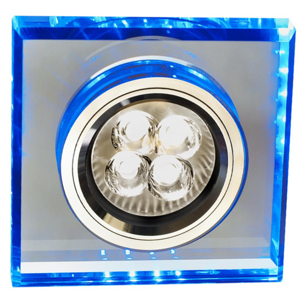 Oprawa wpuszczana kwadratowa chrom 9cm SS 2xGU10x50W IP20 Candellux 915516