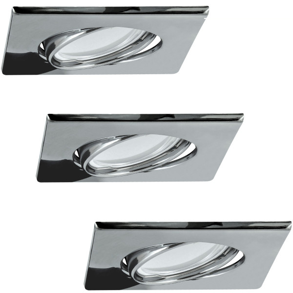 Oprawa wpuszczana kwadratowa chromowana 9cm OLIN 3xGU10x8W IP20 Polux 917876