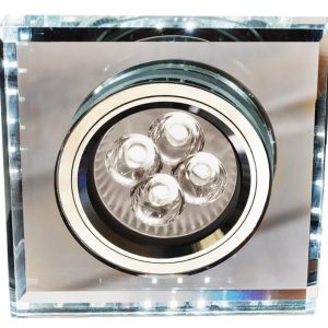 Oprawa wpuszczana kwadratowa chromowana 9cm SS 2xGU10x50W IP20 Candellux 915498 Oprawa wpuszczana kwadratowa chromowana 9cm SS 2xGU10x50W IP20 Candellux 915498