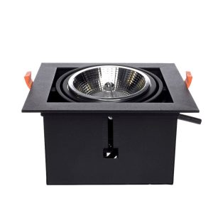 Oprawa wpuszczana kwadratowa czarna 19cm PLAZA 1xAR111x35W IP20 Milagro 917998 Oprawa wpuszczana kwadratowa czarna 19cm PLAZA 1xAR111x35W IP20 Milagro 917998
