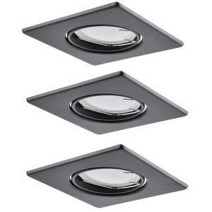 Oprawa wpuszczana kwadratowa czarna 9cm OLIN 3xGU10x8W IP20 Polux 917878 Oprawa wpuszczana kwadratowa czarna 9cm OLIN 3xGU10x8W IP20 Polux 917878
