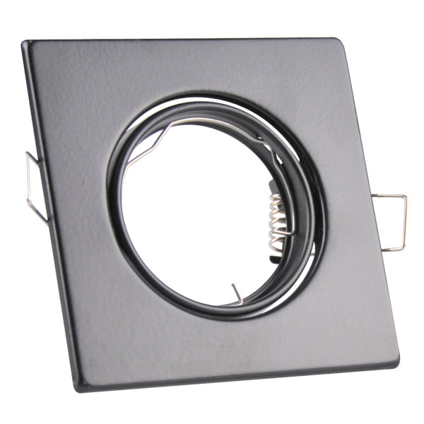 Oprawa wpuszczana kwadratowa czarna 9cm OPIN 1xMR16x8W IP20 Polux 916873