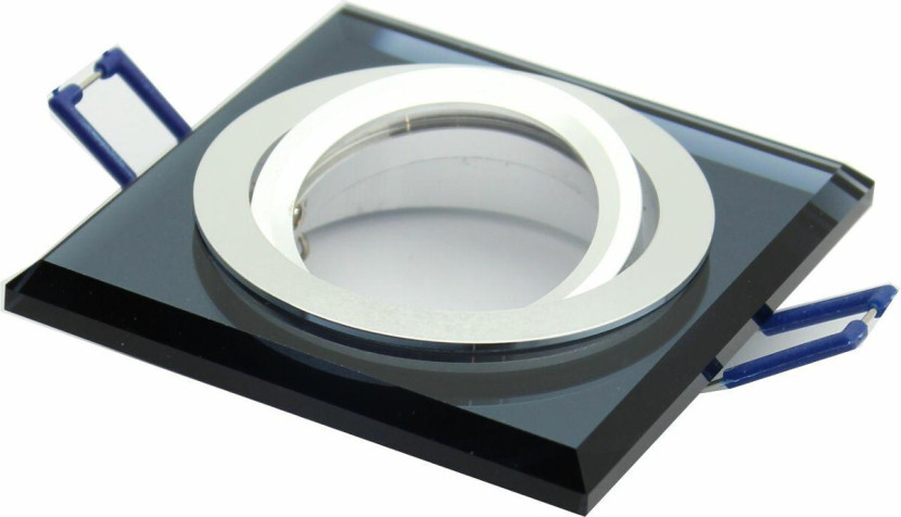 Oprawa wpuszczana kwadratowa czarna lustrzana 1xGU10x50W IP20 IdeaLED 917735