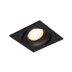 Oprawa wpuszczana kwadratowa czarna matowa PONAR 1xGU10x10W IP20 Italux 916795