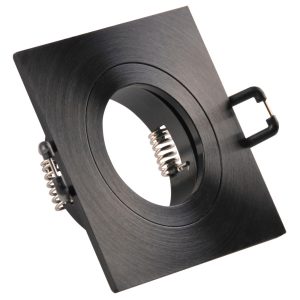Oprawa wpuszczana kwadratowa czarna satyna 8cm FEBE 1xGU10x8W IP20 Polux 917772