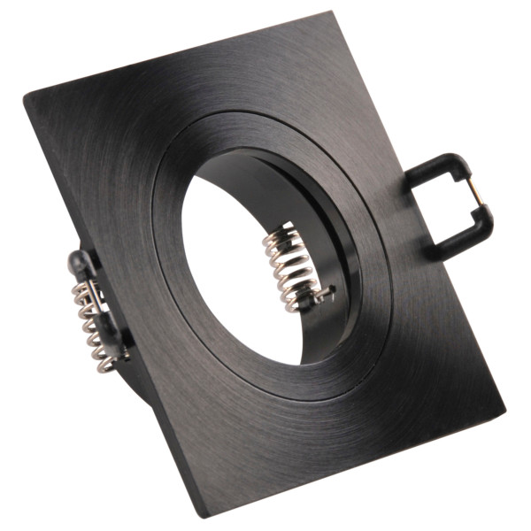 Oprawa wpuszczana kwadratowa czarna satyna 8cm FEBE 1xGU10x8W IP20 Polux 917772