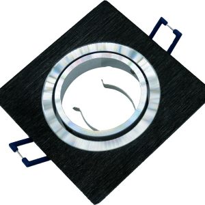 Oprawa wpuszczana kwadratowa czarna szczotkowana 1xGU10x50W IP20 IdeaLED 917744