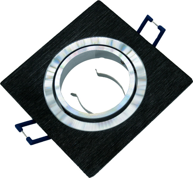 Oprawa wpuszczana kwadratowa czarna szczotkowana 1xGU10x50W IP20 IdeaLED 917744