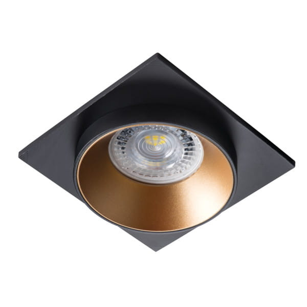 Oprawa wpuszczana kwadratowa czarna-złoto 9cm SIMEN 1xGU10x35W IP20 Kanlux 1049430
