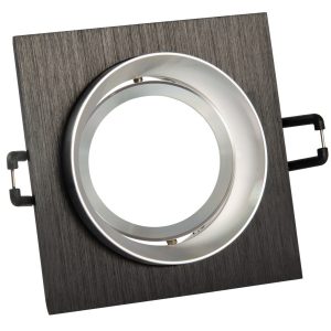 Oprawa wpuszczana kwadratowa czarno-srebrna LIKA 1xMR16x8W IP20 Polux 916807