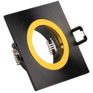 Oprawa wpuszczana kwadratowa czarno-złota FEBE 1xGU10x8W IP20 Polux 917813