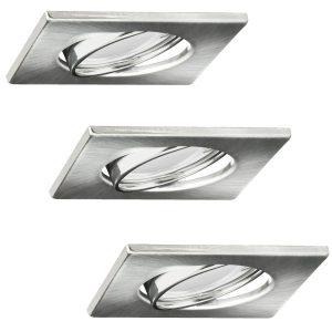 Oprawa wpuszczana kwadratowa nikiel 9cm OLIN 3xGU10x8W IP20 Polux 918021