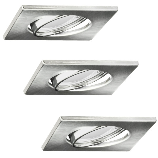 Oprawa wpuszczana kwadratowa nikiel 9cm OLIN 3xGU10x8W IP20 Polux 918021