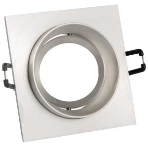 Oprawa wpuszczana kwadratowa srebrna 9,2cm LIKA 1xMR16x8W IP20 Polux 916898
