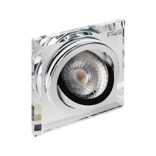 Oprawa wpuszczana kwadratowa srebrna 9cm MORTA 1xGU10x10W IP20 Kanlux 1049586