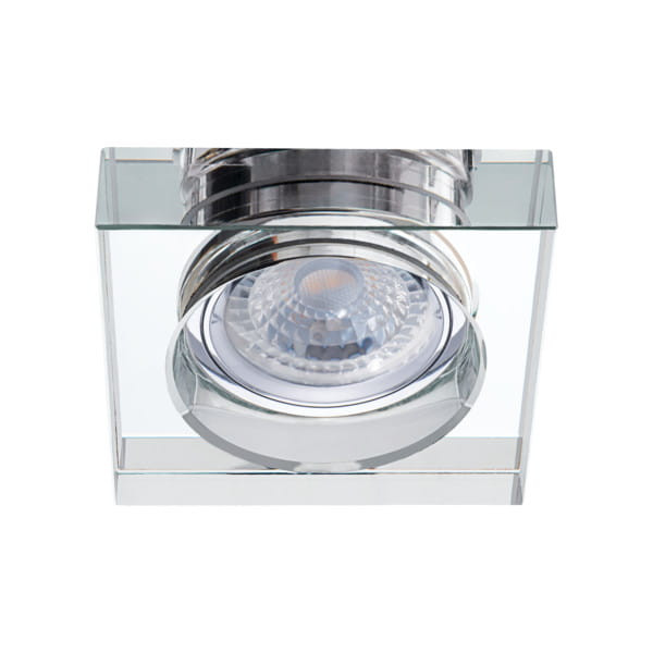 Oprawa wpuszczana kwadratowa srebrna 9cm MORTA 1xGU10x20W IP20 Kanlux 1049484