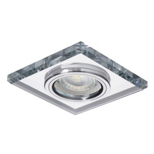 Oprawa wpuszczana kwadratowa srebrna 9cm MORTA 1xGU10x50W IP20 Kanlux 1049581