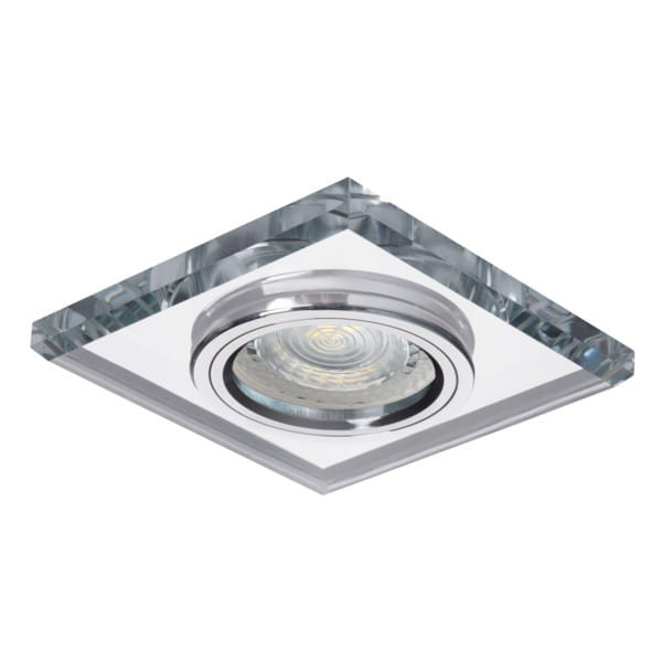 Oprawa wpuszczana kwadratowa srebrna 9cm MORTA 1xGU10x50W IP20 Kanlux 1049581