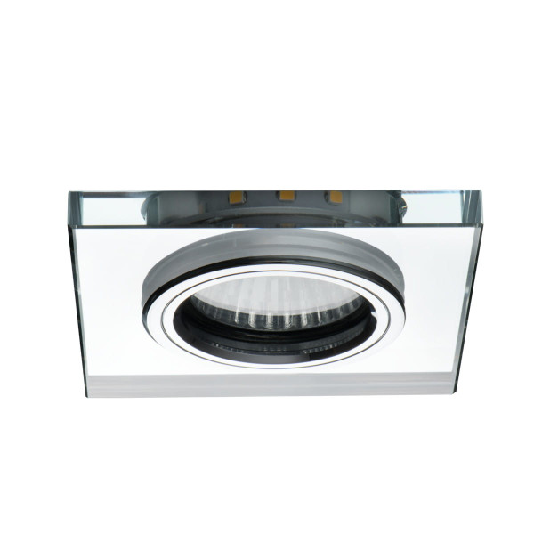 Oprawa wpuszczana kwadratowa srebrna 9cm SOREN 2xGU10x20W IP20 Kanlux 916211