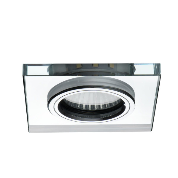 Oprawa wpuszczana kwadratowa srebrna 9cm SOREN 2xGU10x20W IP20 Kanlux 916367