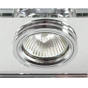Oprawa wpuszczana kwadratowa srebrna 9cm SS 1xMR16x50W IP20 Candellux 915518 Oprawa wpuszczana kwadratowa srebrna 9cm SS 1xMR16x50W IP20 Candellux 915518