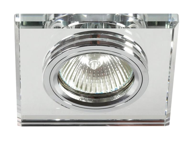 Oprawa wpuszczana kwadratowa srebrna 9cm SS 1xMR16x50W IP20 Candellux 915518