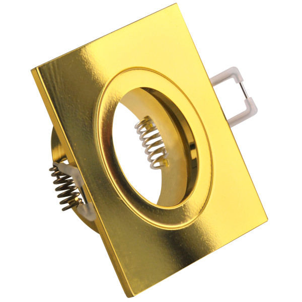 Oprawa wpuszczana kwadratowa złoty połysk 8cm FEBE 1xGU10x8W IP20 Polux 917823