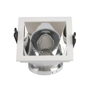 Oprawa wpuszczana oczko kwadratowa biała 8cm 1xGU10x35W IP20 V-TAC 917733