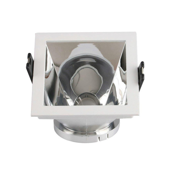 Oprawa wpuszczana oczko kwadratowa biała 8cm 1xGU10x35W IP20 V-TAC 917733